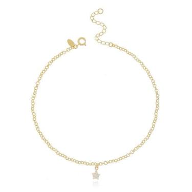 Imagem de Tornozeleira Ponto De Luz Estrela Banhada A Ouro 18K - Mariah Store Se