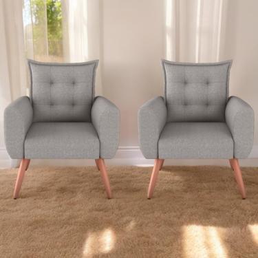 Imagem de Jogo De Poltronas Decorativas Emma Linho Cinza