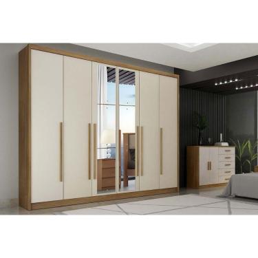 Imagem de Guarda Roupa Casal 6 Portas (2 C/ Espelho) E 6 Gavetas Bragança/coimbra Cumaru/fendi 25 - Novo Horizonte