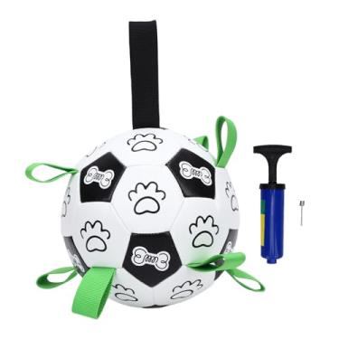 Imagem de HEEPDD Brinquedo de Bola de Futebol para Cães Com Alças para Cabo de Guerra, Bola de Pastoreio e Busca de 7 Polegadas, Brinquedo Aquático Interativo para Brincadeiras Ao Ar Livre,
