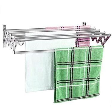 Imagem de Rack de secagem de roupas 40-100 cm Airers montado na parede toalheiro dobrável linha de lavagem secadora de roupas banheiro 25Kgacity