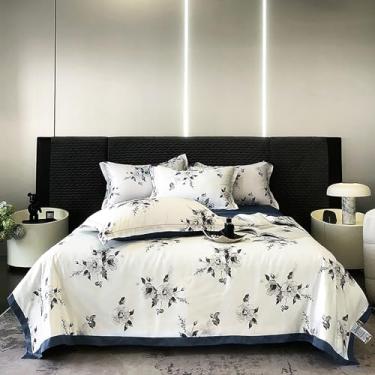 Imagem de Cobertor de luxo de verão, mantas de cama de verão, edredom leve, edredom de algodão, colcha de verão, colcha fina gelada, estampa floral, para todas as estações, 020,200 × 230 cm