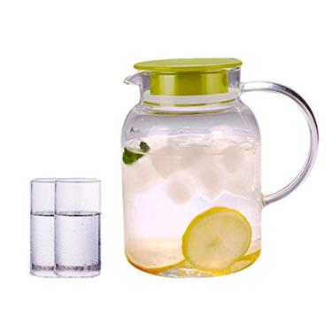 Imagem de YWangQiang Jugs Conjunto de jarros de água fria jarro de vidro resistente ao calor filtro de casa jarro de chá jarro multiuso jarro com tampa jarra de grande capacidade jarra de suco 1800 ml (cor