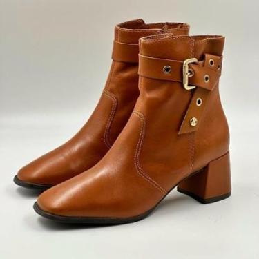 Imagem de Bota Bottero Cano Curto Salto Médio Bico Quadrado Feminina-Feminino