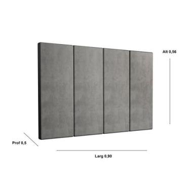 Imagem de Painel Cama Box Solene 0,90 Tecido Suede Cor Cinza Comprar - Comprar M
