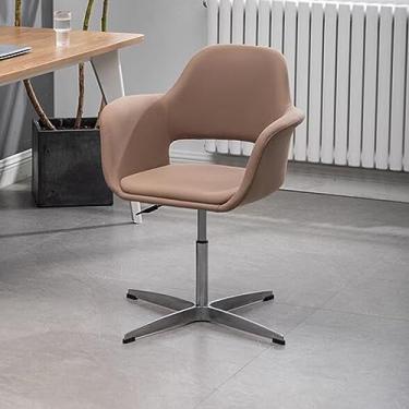 Imagem de LULUMAIC Cadeira de escritório com encosto alto sem rodízios, cadeira de escritório com pernas cruzadas, cadeiras de trabalho com braços ajustáveis giratórias, cadeira de computador para escritório e