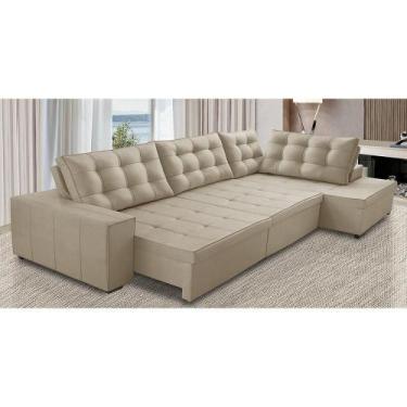 Imagem de Sofá de Canto Retrátil e Reclinável com Molas 3,00x2,00 LD Jacke Suede