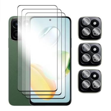 Imagem de Para Honor X7c 4G, 6in1 vidro temperado 2.5D com cola de tela com proteção de tela para filme