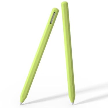 Imagem de Capa de silicone para Samsung Galaxy Tab S11/S11 Ultra S Pen 2025, capa protetora com design integrado, suporte antiderrapante para Galaxy Tab S11/S11 Ultra S Pen (verde brilhante)