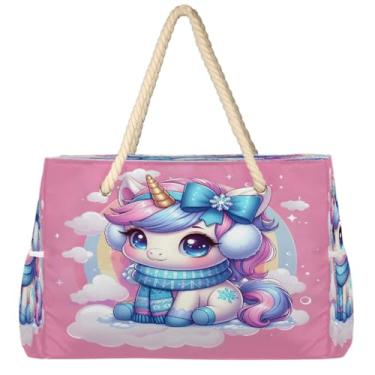 Imagem de hongjinglin Bolsa de praia grande, leve, dobrável, amor, autismo, colorida, bolsa de ombro para piscina, Cor 23, Large