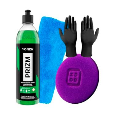 Imagem de Kit Removedor Chuva Ácida Prizm 500ml Vonixx + Aplicador de Espuma + Toalha de Microfibra + Luva descartável