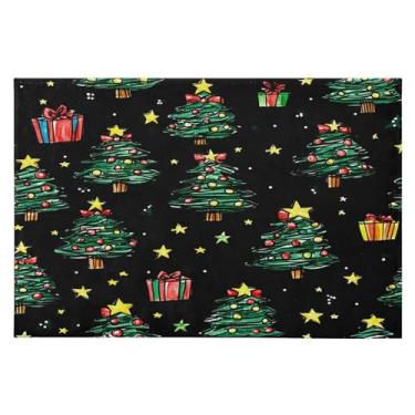 Imagem de CEBUGI Tapete de área 60 x 90 cm macio lavável tapete antiderrapante com suporte de borracha tapetes de área de árvore de Natal para sala de estar, quarto, decoração de casa