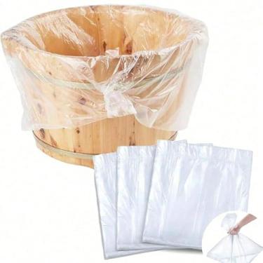 Imagem de Sacos descartáveis de banho para pés 10/20 peças - forros de spa de pedicure de plástico portátil, tamanho grande para hotel, casa e viagem, acessórios essenciais para cuidados com os pés (10 peças)