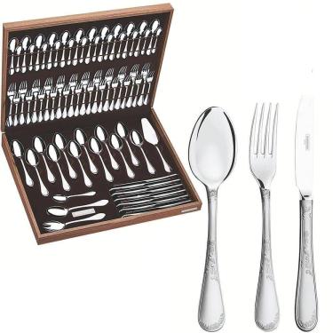 Imagem de Faqueiro Tramontina Renascença Em Aço Inox Com Facas Detalhes Em Alto Relevo No Cabo 76pç 66929300