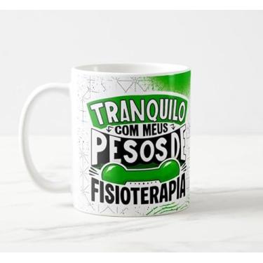 Imagem de Caneca Academia Tranquilo Pegando Meus Pesos de Fisioterapia Masculina