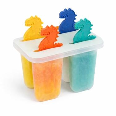 Imagem de Forma para Picolé de Plástico com Dinossauros – Moldes Reutilizáveis e Divertidos para Sobremesas Criativas