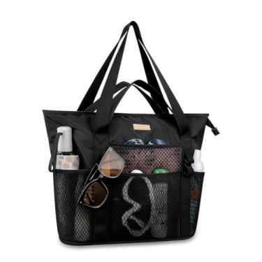 Imagem de Lacdo Saco de praia para mulher, Bolsa de viagem para mulher, Saco de piscina desmontável à prova de areia para férias na praia e viagens à piscina.