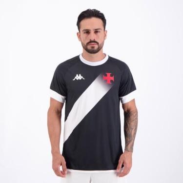 Imagem de Camisa Kappa Vasco Supporter Graphik Preta e Branca, GG