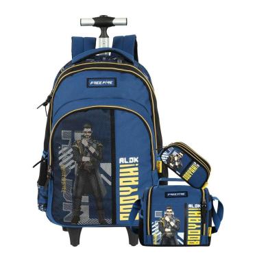 Imagem de Kit Mochila 2Em1 Costas Rodas + Lancheira + Estojo