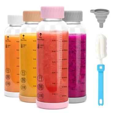 Imagem de Zukro Garrafas de vidro de 473 ml para sucos e água com medida, pacote com 4