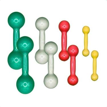 Imagem de Kit de Halteres Revestidos - Pares de 3Kg, 2Kg, 1Kg e 500g - RLM STORE