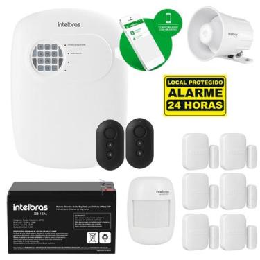 Imagem de Kit Alarme Sem Fio Intelbras 6 Magnéticos, 1 Infravermelho, Sirene e B