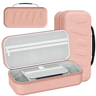 Imagem de EBTOOLS Estojo de Viagem Rígido Em EVA para ROG Ally X, Organizador de Armazenamento de Proteção de Console de Jogo Portátil Portátil Com Malha, Bolso para Acessórios, Design à Prova de (PINK)