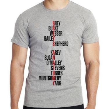 Imagem de  Camiseta  Grey's Anatomy nomes Blusa criança infantil juvenil adulto 