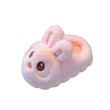 Imagem de Pantufas femininas confortáveis com forro de lã e sola grossa, modernas, outono, inverno, macias para casa, com sola plana, rosa, 35