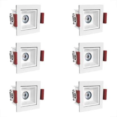 Imagem de 6 Mini Spot Led Downlight Quadrado Embutir 3000k Bet55 - Bet55kit6, Br