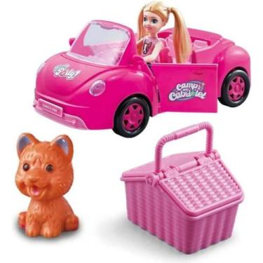 Imagem de Brinquedo carro rosa com mini boneca com pet cachorro - TOYS