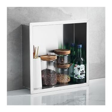 Imagem de Nicho de chuveiro de aço inoxidável, alcova embutida para quarto úmido, xampu artigos de higiene pessoal à prova d'água prateleira de armazenamento recesso, casa quarto sala de estar prateleiras de