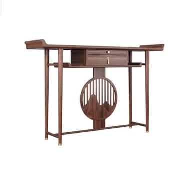 Imagem de Mandir Mesa de oferta de riqueza doméstica estilo chinês, mesa de incenso com plataforma de Buda elevada, altar de santuário (grande)