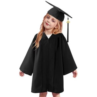 Imagem de Cap de graduação e vestido, vestido de formatura e boné | Conjunto confortável de tassel de taissel de graduação | Uniformes estabelece fantasia de pós - 2025, roupas de desempenho para menin
