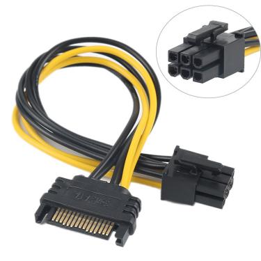 Imagem de Cabo adaptador de energia 1x SATA para 1x 6 pinos PCI Express = PARA PLACA DE VIDEO GPU