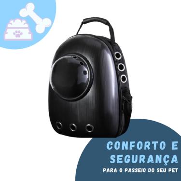 Imagem de Mochila Pet Foguete Acrílico Panorâmica para Passeio