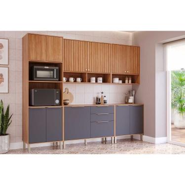Imagem de Módulo Cozinha MGM Divina 5 Peças C5P180 Cinamomo/Titanium-MGM