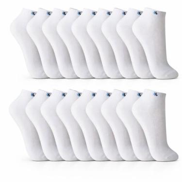 Imagem de Kit 9 Pares Meias Sport Walk Cano Curto Lupo Algodão, G, 9 branca