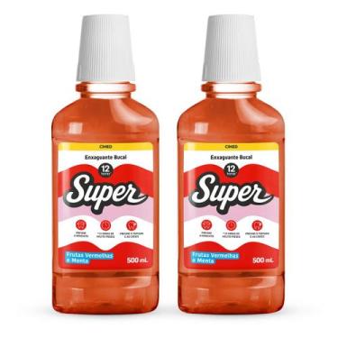 Imagem de Kit 2x Enxaguante Bucal Super 12h Frutas Vermelhas e Menta 500ml - Cim