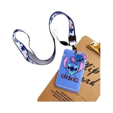 Imagem de Porta-Crachá Disney Stitch Para Meninas, Cordão Com Pingente, Chaveiro