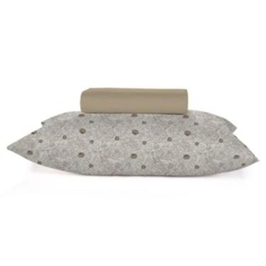 Imagem de Jogo de cama casal 3 peças teka crystal 100% algodão 120 fios, NATURAL