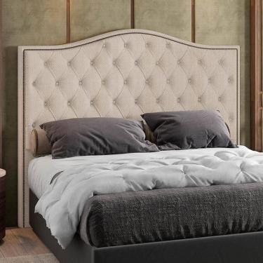 Imagem de Cabeceira Cama Box Casal 140cm Siena Z37 Linho Bege Cru - Mpozenato