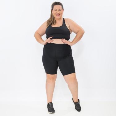 Imagem de Bermuda Cós Largo Preto com Bolso na Lateral-Feminino