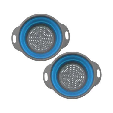 Imagem de Escorredor De Silicone Dobrável 2PCS, Coador De Cozinha Para Frutas, V