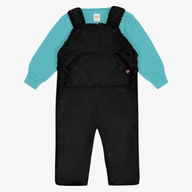 Imagem de Conjunto Infantil Jardineira Menino Fleece Plush Trick Nick, Azul, 2