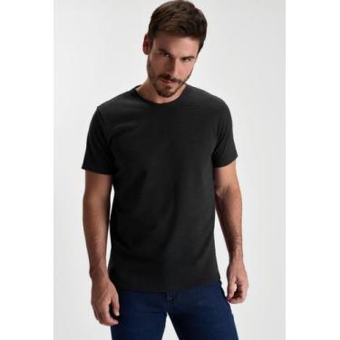 Imagem de Camiseta docthos slim manga curta textura listrada, 003 preto, G