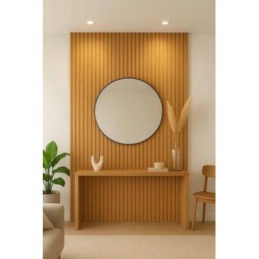 Imagem de Painel Ripado Kit 20 Placas Adesivas Autocolante Madeira Montável Mdf 