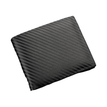 Imagem de Carteira Masculina Curta De Fibra De Carbono Com Zíper Integrado, Port