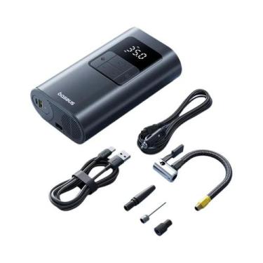 Imagem de Bomba De Ar Portátil 2 Em 1 Com Fio E Sem Fio Para Carro, Moto E Bicic