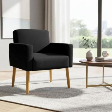 Imagem de Poltrona Hope Decorativa Confortável Para Sala Quarto Recepção Tecido 